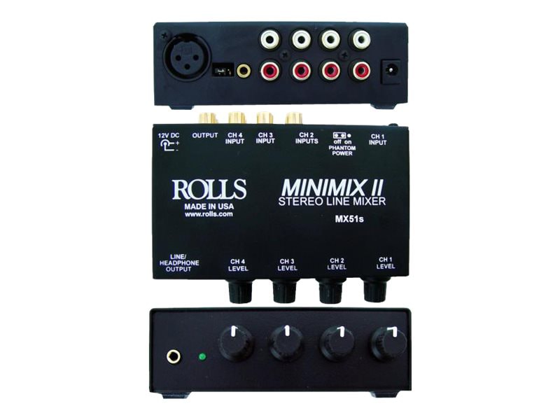 Rolls MX51s Mini Mix 2 analog mixer - 4-channel