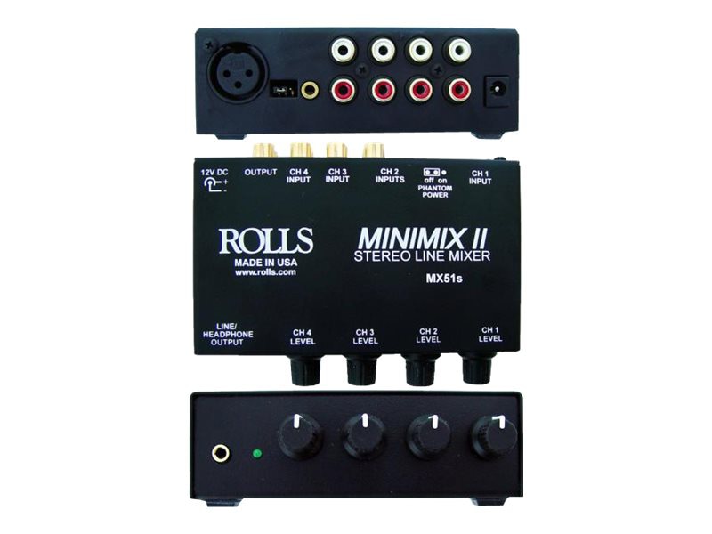 Rolls MX51s Mini Mix 2 analog mixer - 4-channel