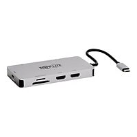 Tripp Lite USB C Dock Dual-Display HDMI USB Hub Memory Card Gbe PD Charging