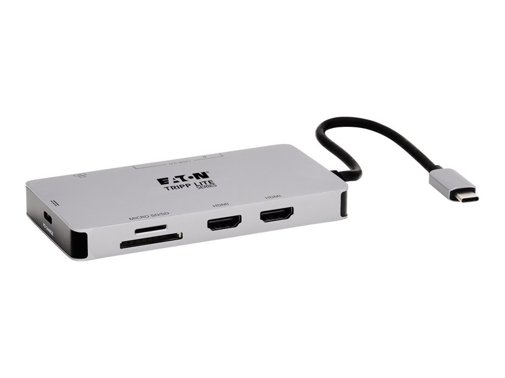 Tripp Lite USB-C Dock Dual-Display HDMI USB Hub Memory Card Gbe PD Charge - Thumbnail 4