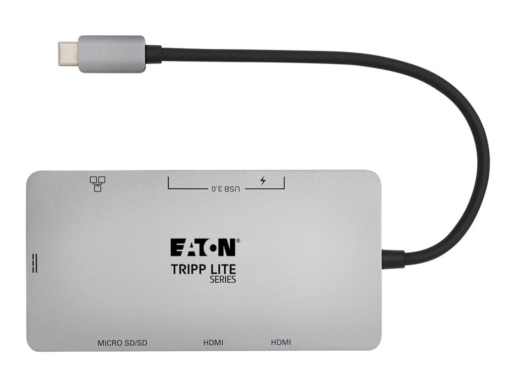 Tripp Lite USB-C Dock Dual-Display HDMI USB Hub Memory Card Gbe PD Charge - Thumbnail 5