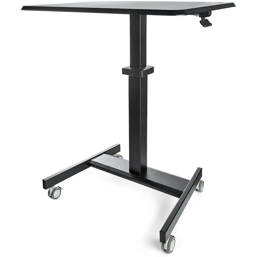 StarTech.com Mobile Standing Desk - Portable Sit-Stand Ergonomic Height Adjustable Cart on Wheels - Rolling