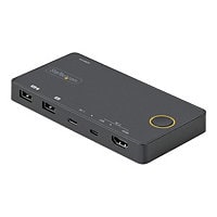 StarTech.com 2 Port USB-A + HDMI & USB-C KVM Switch - 1x 4K 60Hz HDMI 2.0