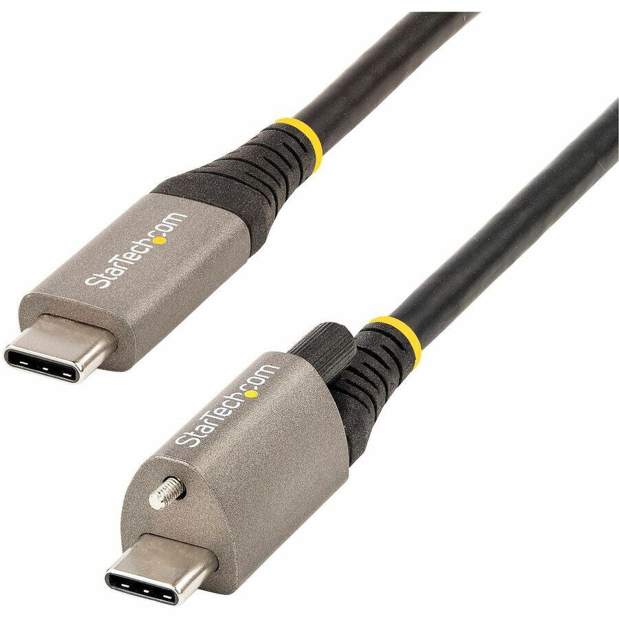 StarTech.com 3ft 1m Top Single Screw Locking USB C Cable 10Gbps, USB 3.1 Type-C Cable, 5A/100W PD, DP Alt Mode, USB-C to