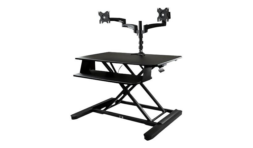 StarTech.com Dual Monitor Sit Stand Desk Converter - Up to 24" Monitors - 3