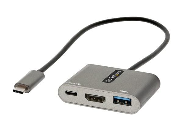 USB C Multiport Adapter, USB-C to HDMI 4K, 100W PD Pass-Through, USB 3.0 Hub  5Gbps (1xType-C/1xA) - CDP2HDUACP2 - Docking Stations & Port Replicators 