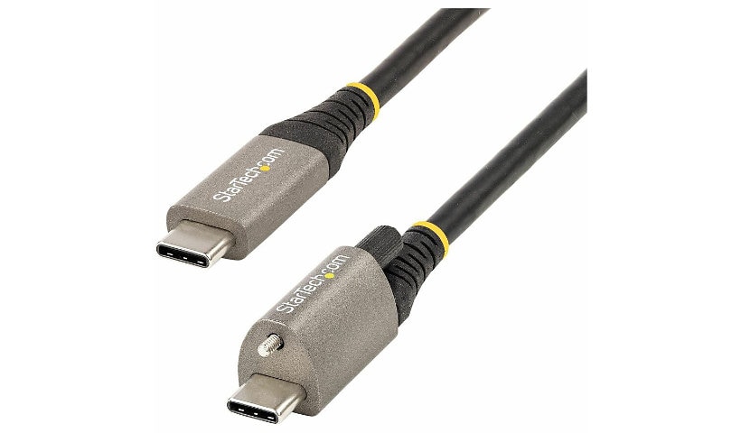 StarTech.com 3ft 1m Top Single Screw Locking USB C Cable 10Gbps, USB 3.1 Type-C Cable, 5A/100W PD, DP Alt Mode, USB-C to