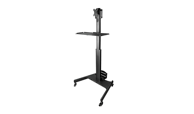 StarTech.com Mobile Workstation Cart with Mounts for Computer/CPU and Monitor - Height Adjustable
