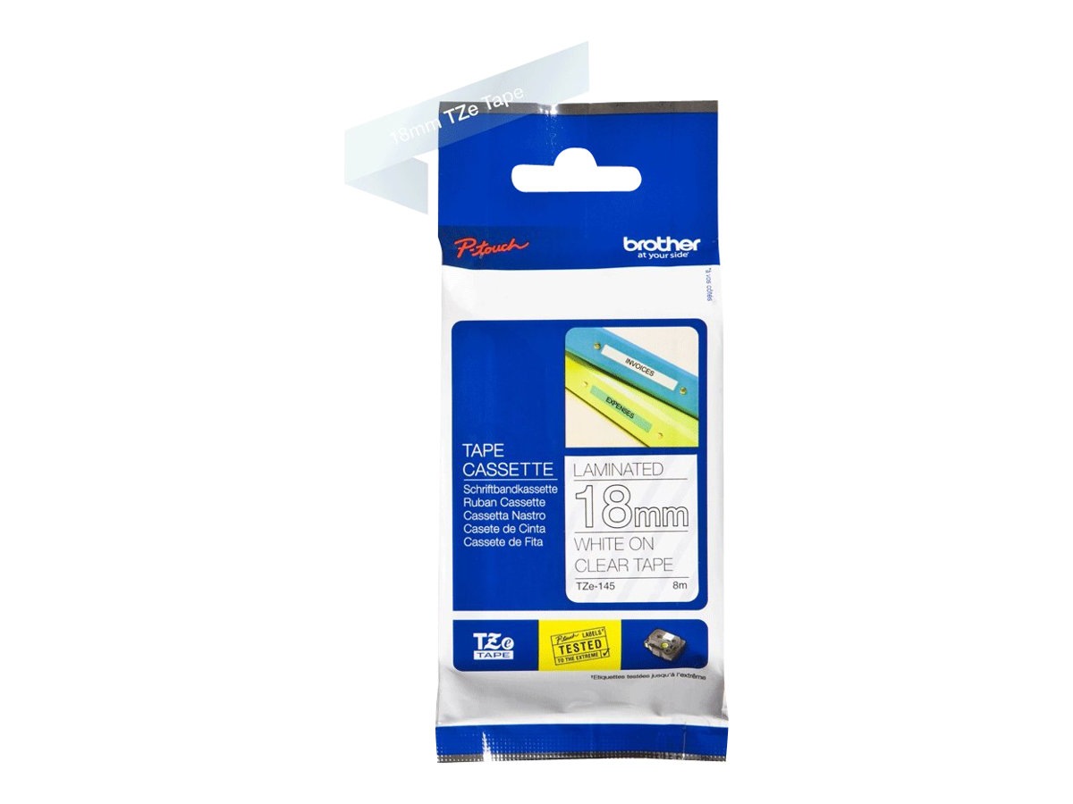 Brother TZe-145 - laminated tape - 1 cassette(s) - Roll (1.8 cm x 8 m)