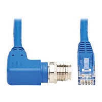 Eaton Tripp Lite Series M12 X-Code Cat6 1G UTP CMR-LP Ethernet Cable (Right-Angle M12 M/RJ45 M), IP68, PoE, Blue, 10 m