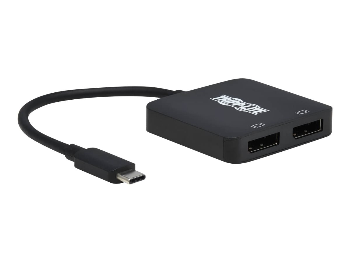 Tripp Lite USB-C Adapter, Dual Display - 4K 60 Hz DisplayPort, 8K, HDR, 4:4:4, HDCP 2.2, DP 1.4 Alt Mode, Black - video