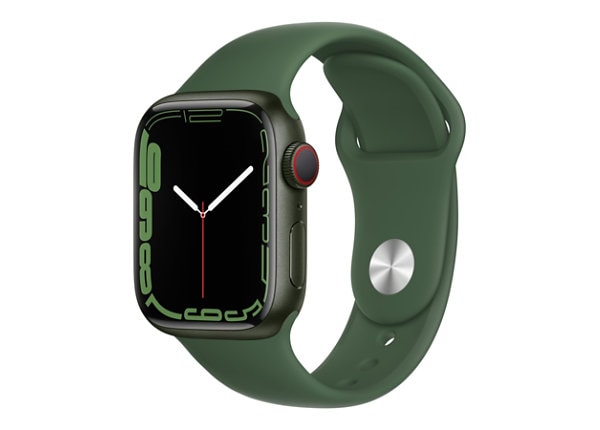 Arrangement Primitief noorden Apple Watch Series 7 (GPS + Cellular) - green aluminum - smart watch with sport  band - clover - 32 GB - MKH93LL/A - Smartwatches - CDW.com