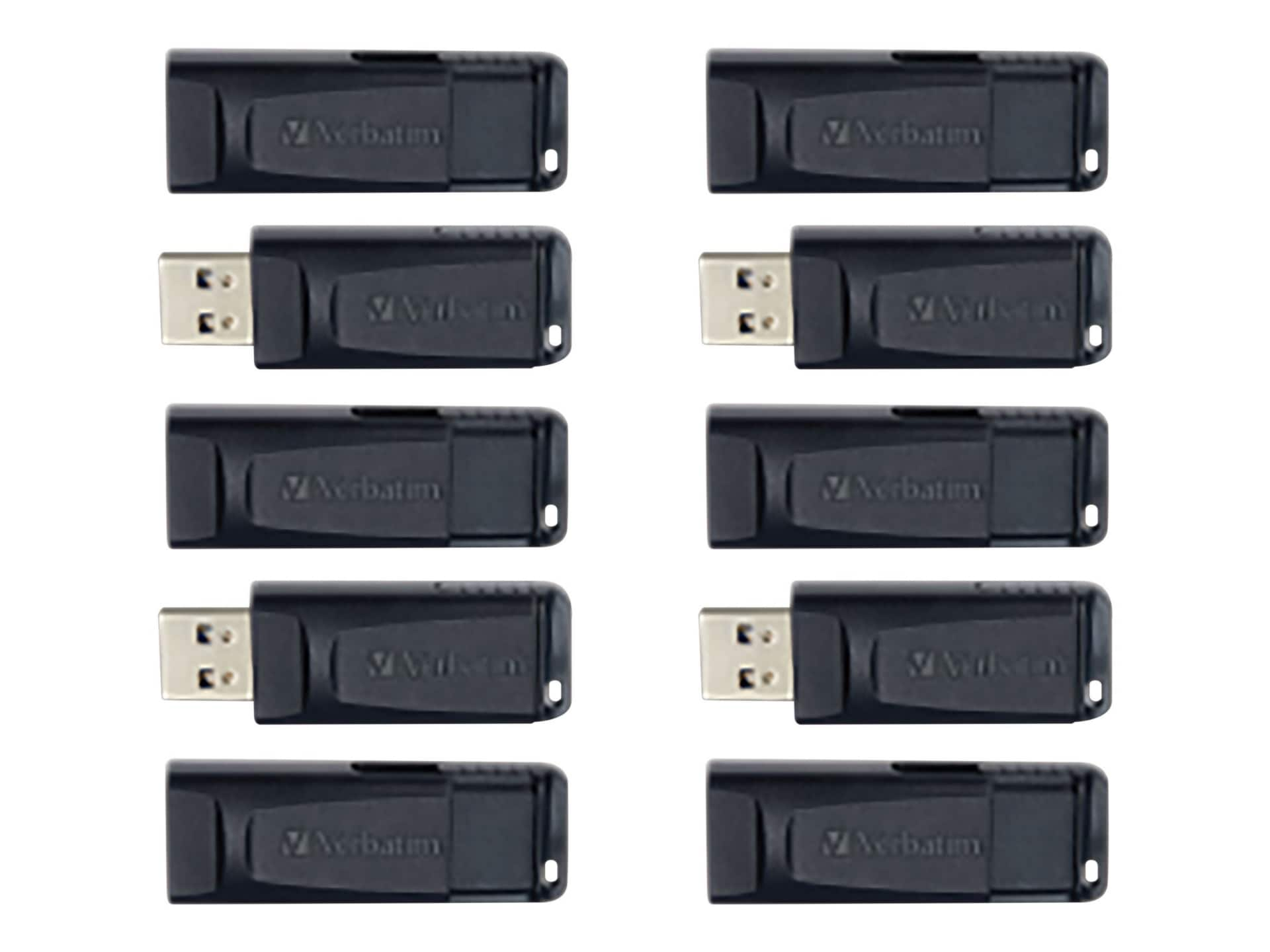 Verbatim 32GB Flash Drive - 10pk Business Bulk Black