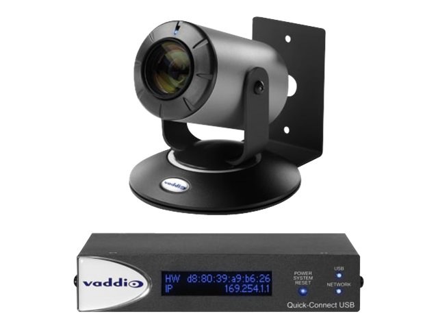 Vaddio ZoomSHOT 30x Zoom QUSB Conference Camera System - With Bridge and Mount - Silver and Black