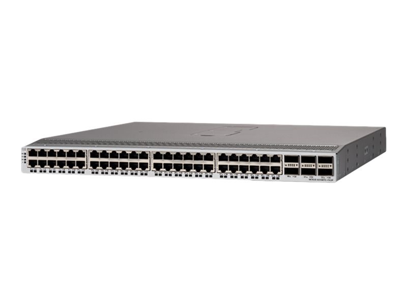 Cisco Nexus 93108TC-FX3P - switch - 48 ports - managed - rack-mountable - with 4 x QSFP-100G-PSM4-S or QSFP-100G-SR4-S