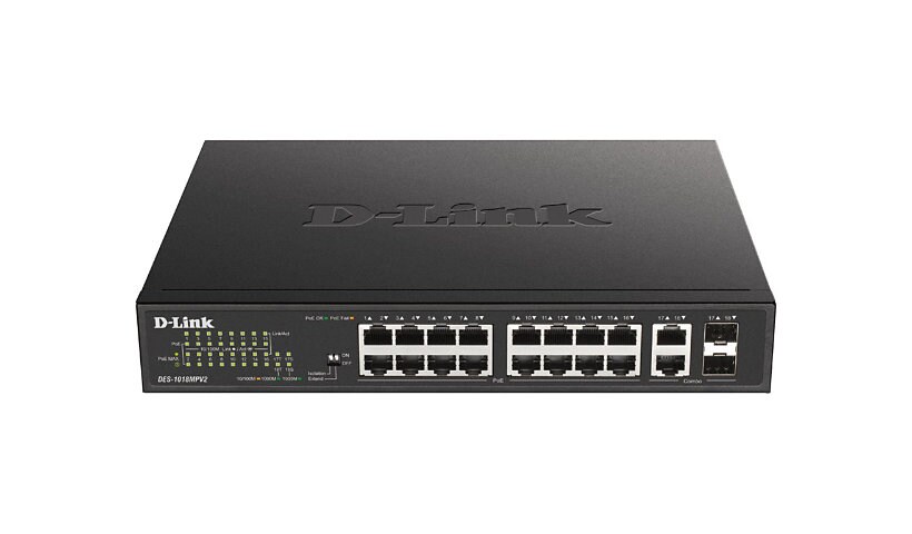 D-Link DES 1018MPV2 - switch - 18 ports - unmanaged