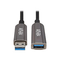 Tripp Lite USB-A 3,2 Gen 1 CL3-Rated Fiber Active Optical Cable (AOC) - Extension/Repeater, A/A M/F, Black, 20 m - USB-C