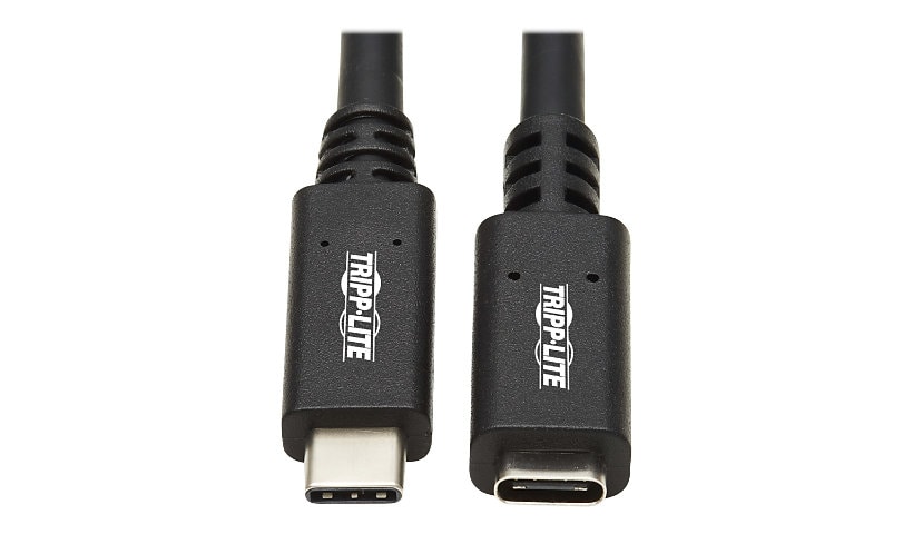 Tripp Lite USB C Extension Cable (M/F) - USB 3,2 Gen 1, Thunderbolt 3, 60W PD Charging, Black, 6 ft. (1,8 m) - USB-C