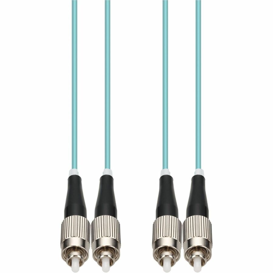 Proline 5m FC to FC Aqua OM4 Duplex OFNR (Riser-Rated) Fiber Patch Cable