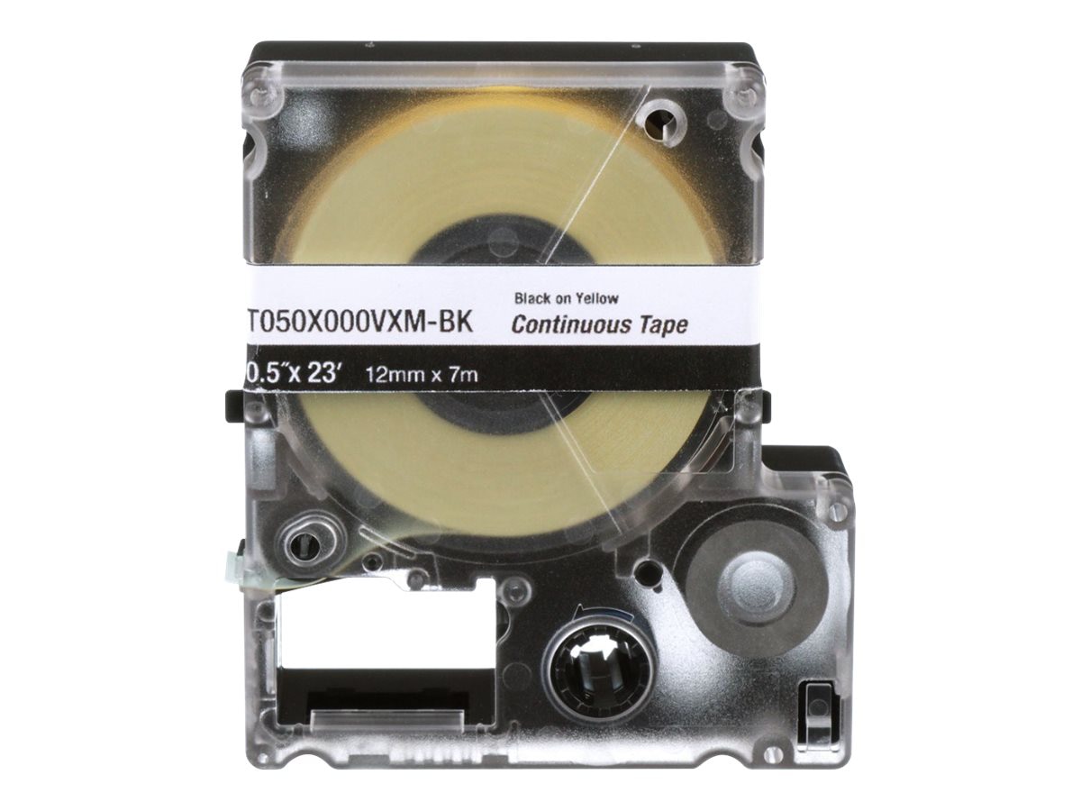 Panduit PXE T050X000VXM-BK MP Printer Cont. Tape, Safety & ID, Vinyl, Blk/Y