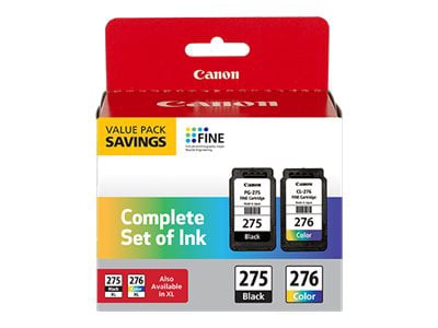 Canon PG-275/CL-276 Value Pack - 2-pack - black, color (cyan, magenta, yellow) - original - ink cartridge