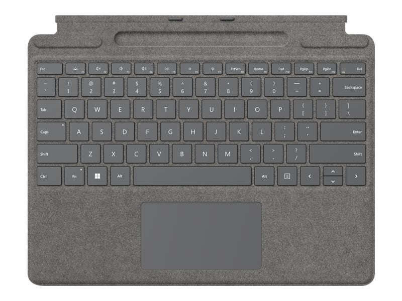 Microsoft Surface Pro Keyboard - Platinum - English - Pro 9/8/X - Touchpad - Slim Pen Charging Tray (No Pen)