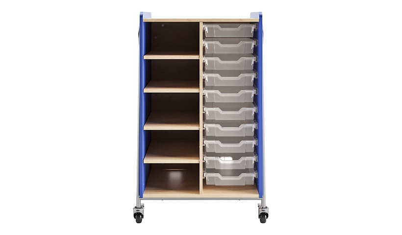 Safco Whiffle Typical 2 - storage trolley - 10 drawers - 4 shelves - spectrum blue