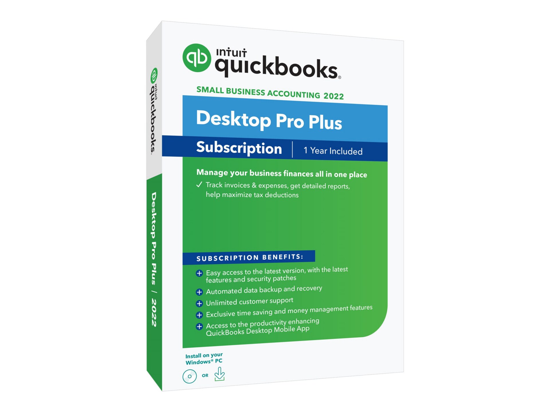QuickBooks Desktop Pro Plus 2022 - box pack (1 year) + 1 Year Support & Upg