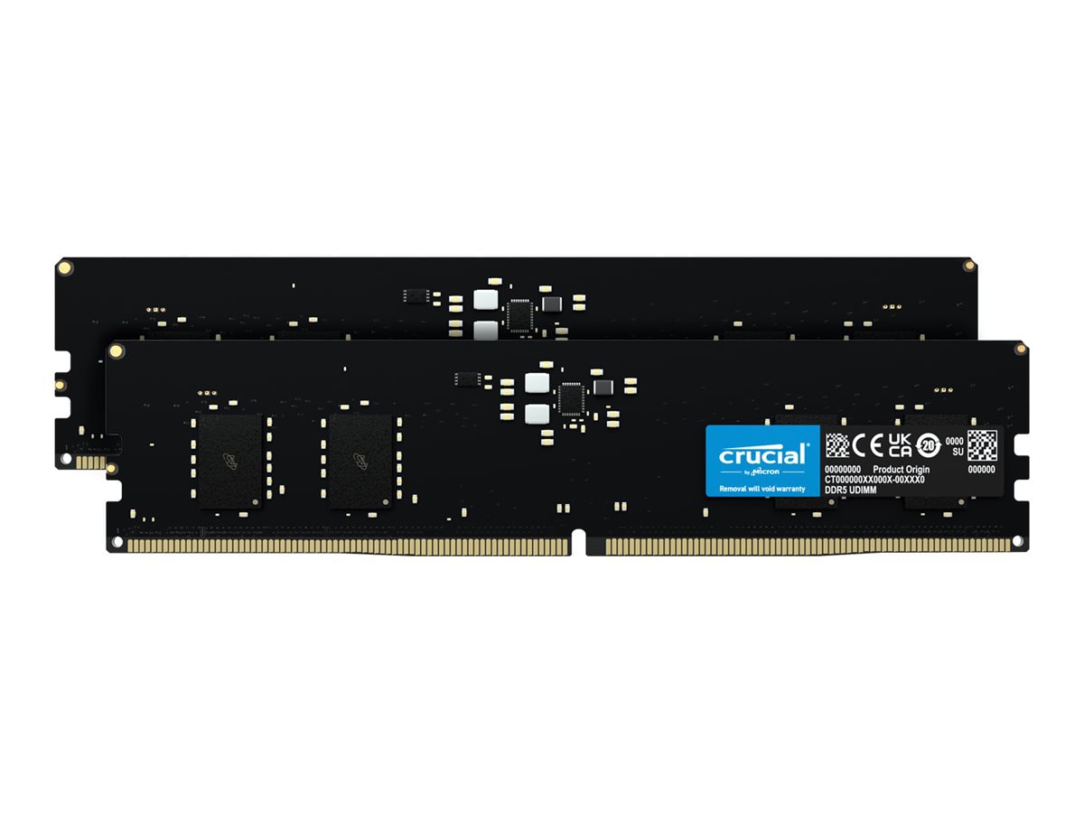 Crucial - DDR5 - kit - 16 GB: 2 x 8 GB - DIMM 288-pin - 4800 MHz /  PC5-38400 - unbuffered