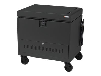 Bretford Cube Toploader - cart - pre-wired - for 30 tablets / notebooks - with caddies - charcoal