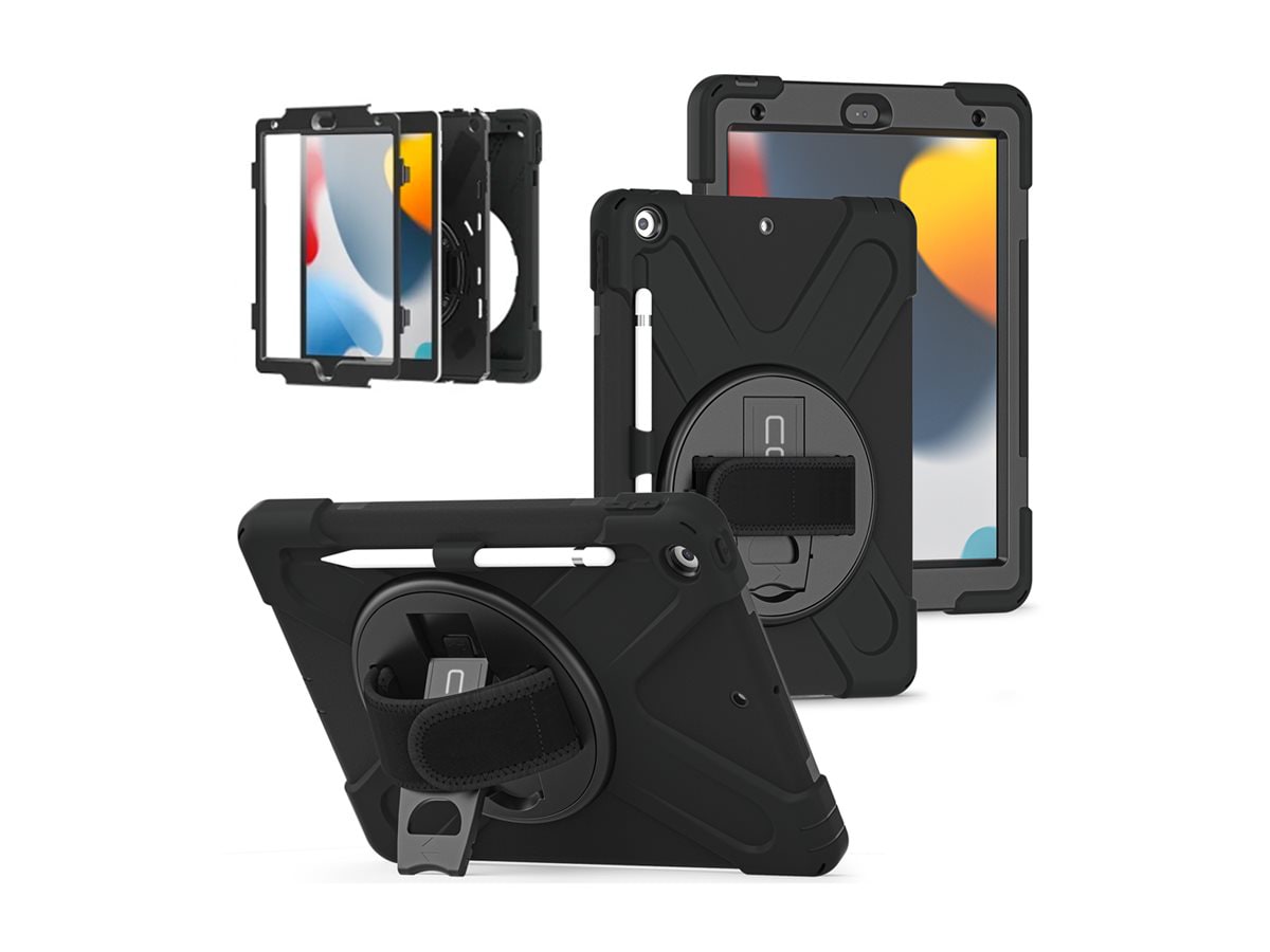 CODi Rugged Carrying Case for 10.2" Apple iPad (Gen 7, 8, 9) Tablet - Black