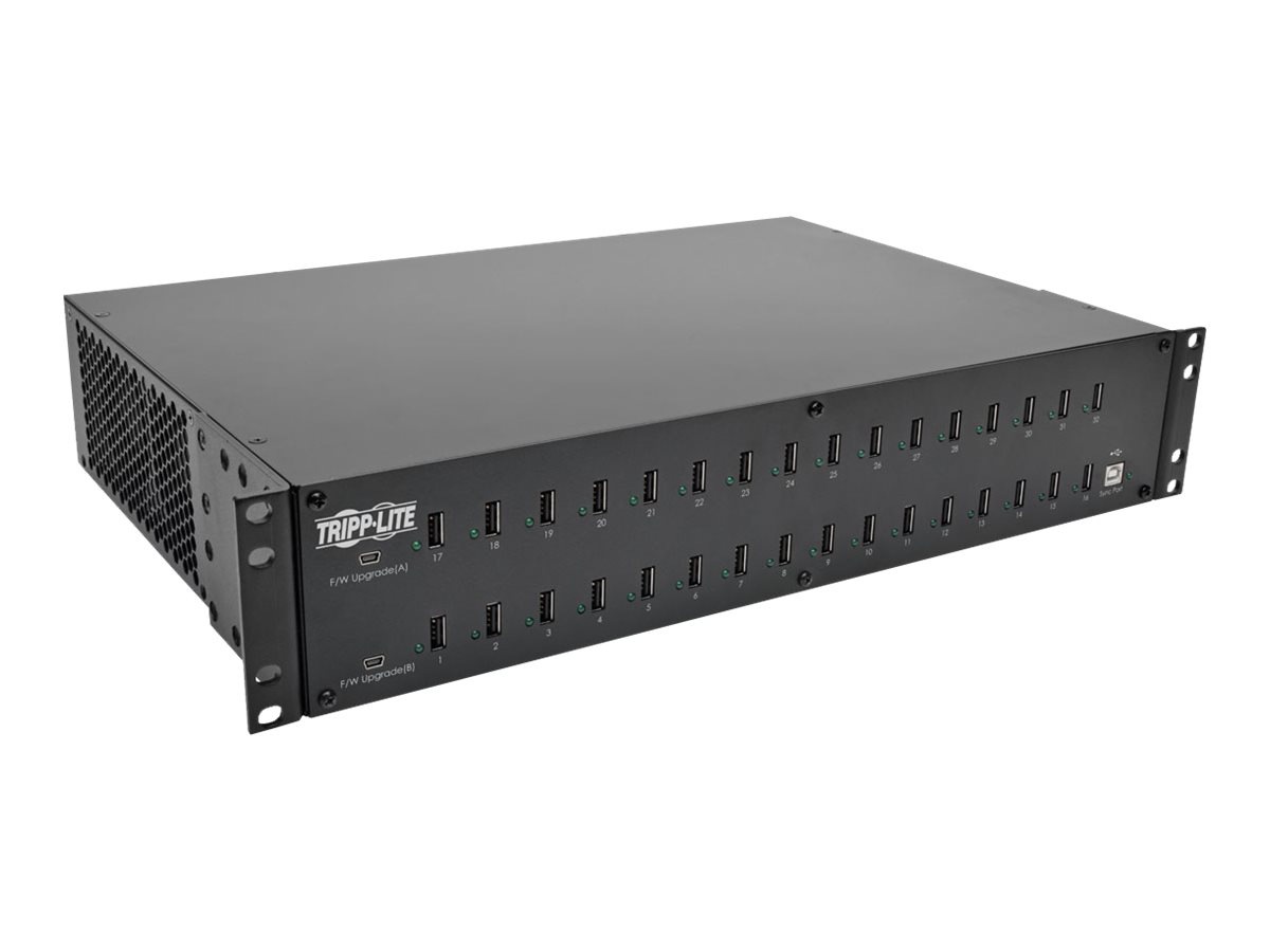 Tripp Lite 32-Port USB Charging Station Hub w/ Syncing Tablet Smartphone 2U charging station - 32 x 4 pin USB Type A -