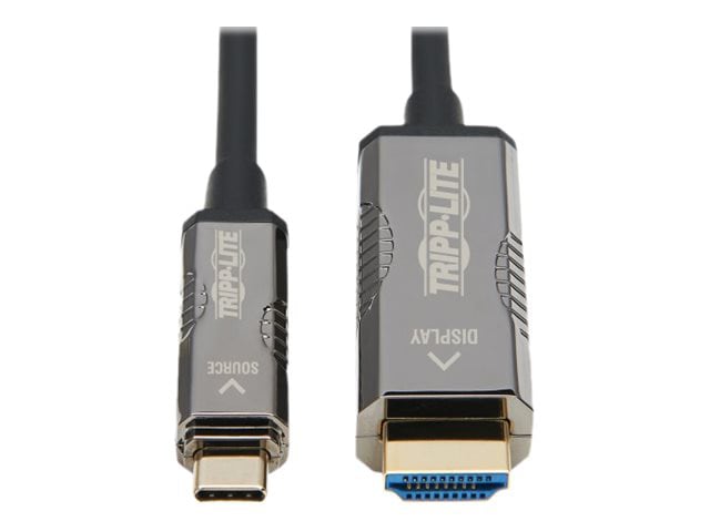 markedsføring automat munching Tripp Lite High-Speed USB-C to HDMI Fiber Active Optical Cable (AOC) - UHD  4K 60 Hz, HDR, CL3 Rated, Black, 10 m - - U444F3-10M-H4K6 - USB Cables -  CDW.com