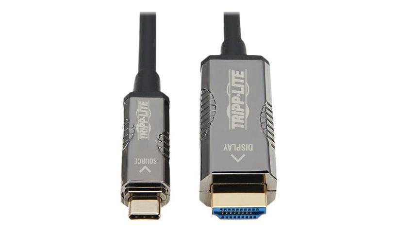 Tripp Lite USB C to HDMI Fiber Active Optical Cables UHD 4K60HZ Black 10M