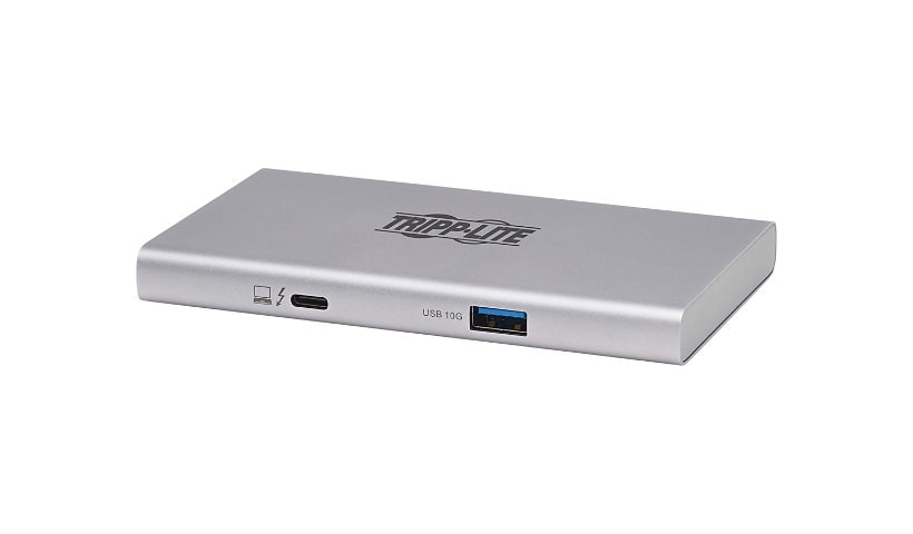 Tripp Lite 4-Port Thunderbolt 4 Hub - 8K, 2x 4K 60 Hz, USB 3.2 Gen 2, USB-A Port, 100W Charging, Gray - hub - 4 ports
