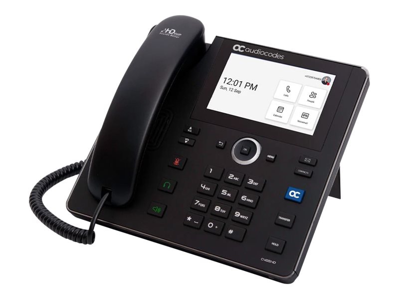 AudioCodes C455HD-DBW VoIP Phone With Bluetooth Interface with Caller ID