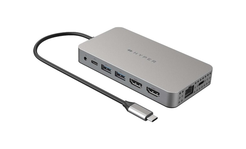 HyperDrive Dual 4K HDMI 10-in-1 USB-C Hub - docking station - USB