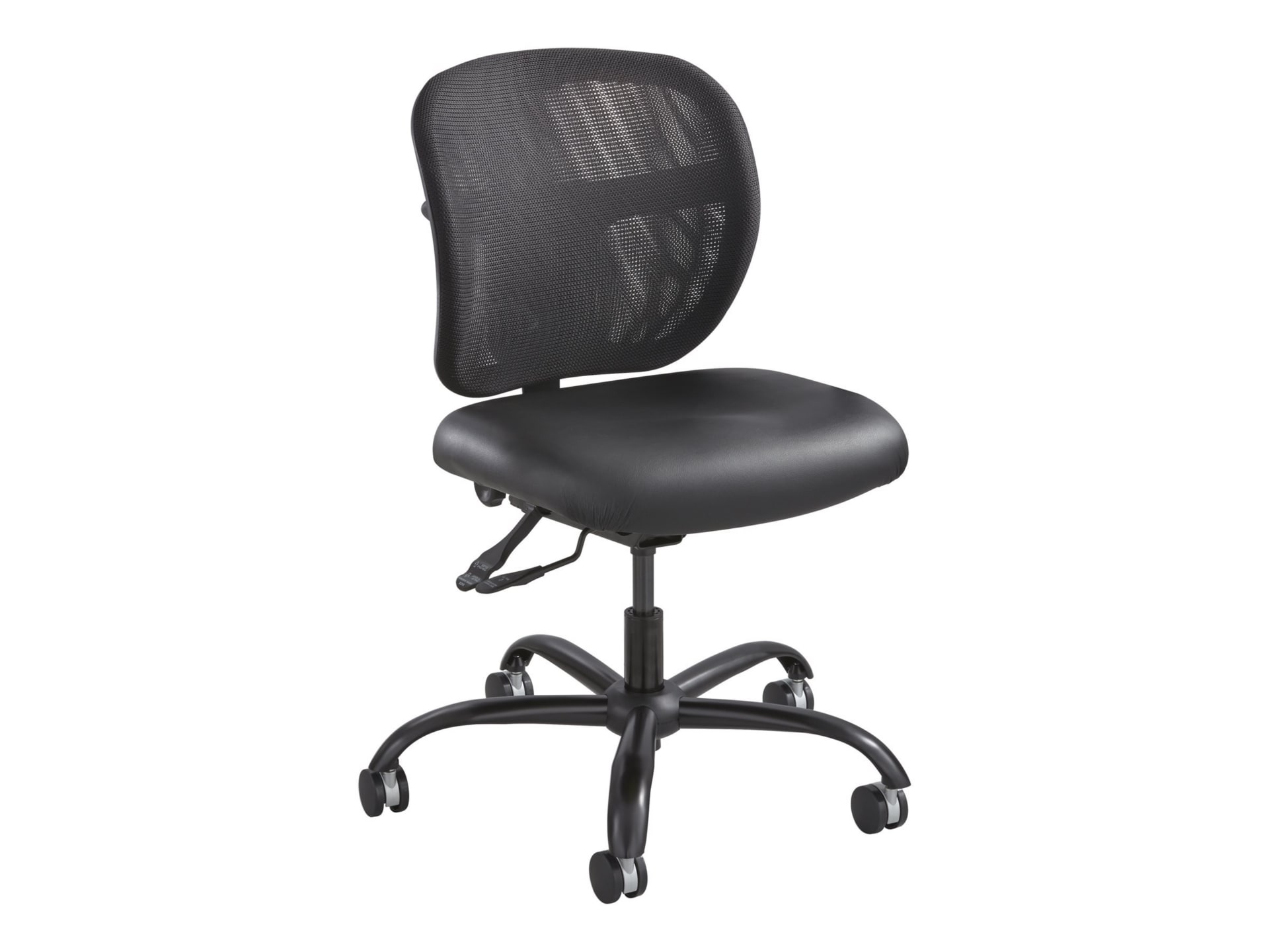 Safco Vue Intensive Use - chair - nylon, vinyl, high-density polyethylene, mesh - black vinyl