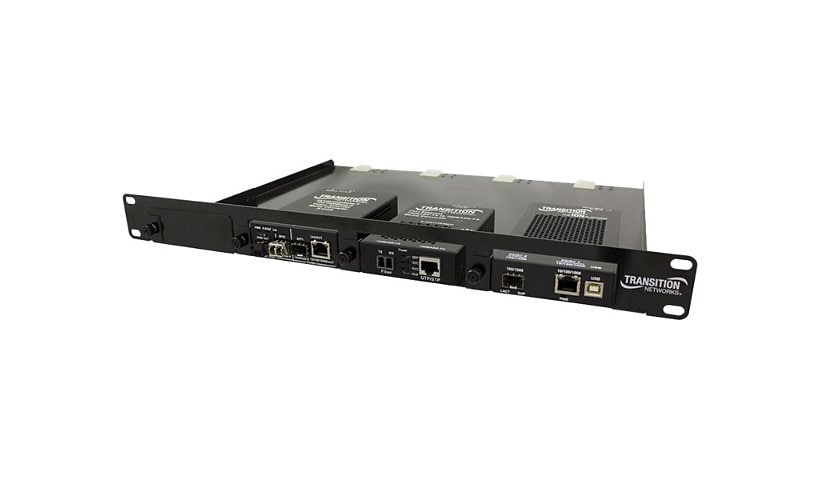 Transition Networks 4-slot Media Converter Shelf - étagère de montage de rack d'appareil réseau - 1U - 19"