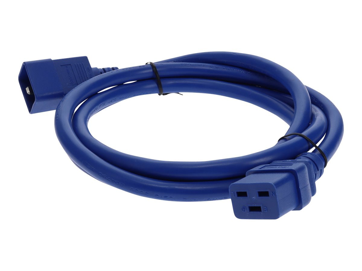 Proline 6ft C19 Female to C20 Male 12AWG 100-250V at 10A Blue Power Cable