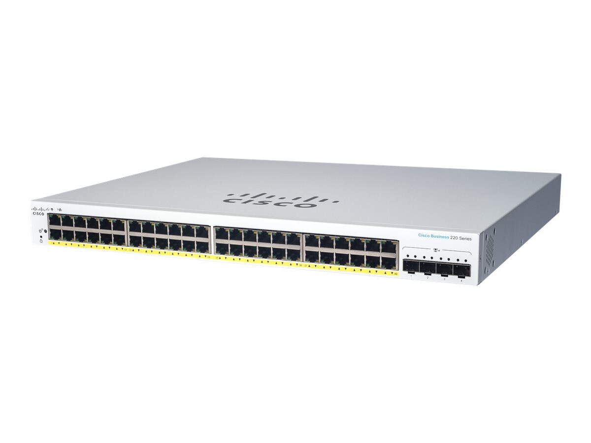 Cisco Business 220 Series CBS220-48T-4X - switch - 48 ports - smart - rack-mountable