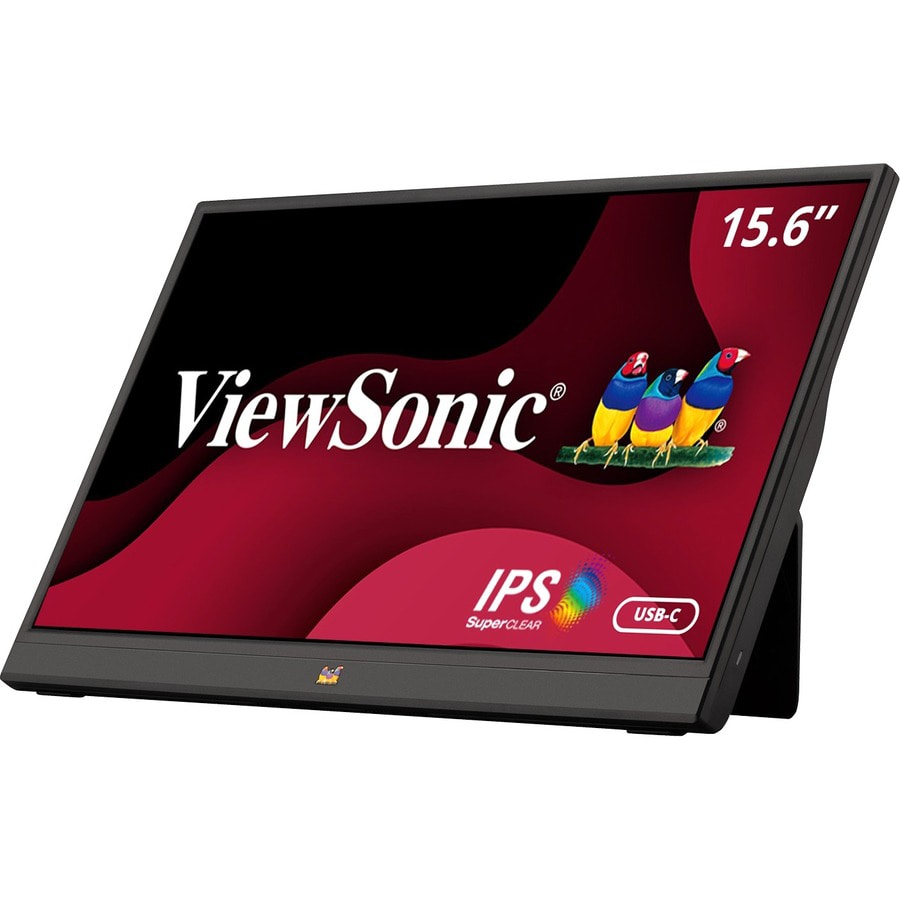 ViewSonic VA1655 15.6 Inch 1080p Portable IPS Monitor with Mobile Ergonomics, USB C, Mini HDMI and a Protective Case for