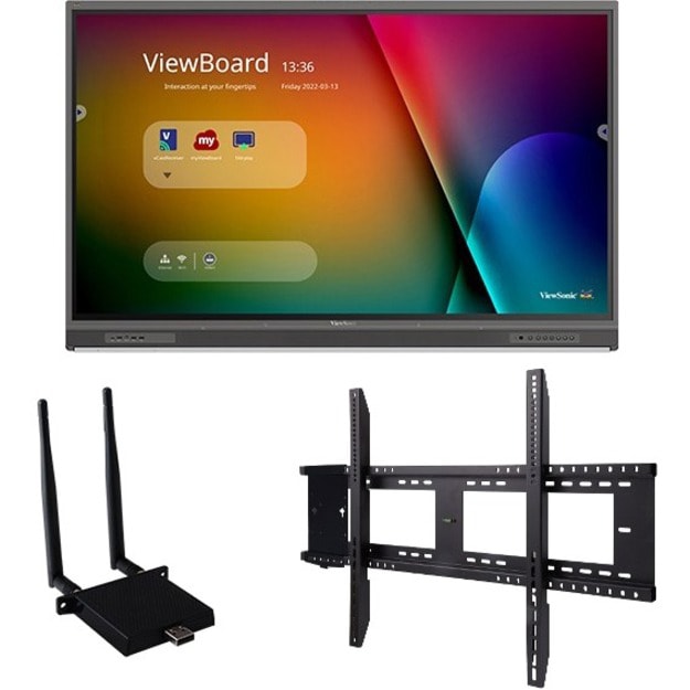 ViewSonic IFP7552-1C-E1 75 Inch 4K Ultra HD Interactive Flat Panel Display with Integrated Microphone, USB-C, Wireless