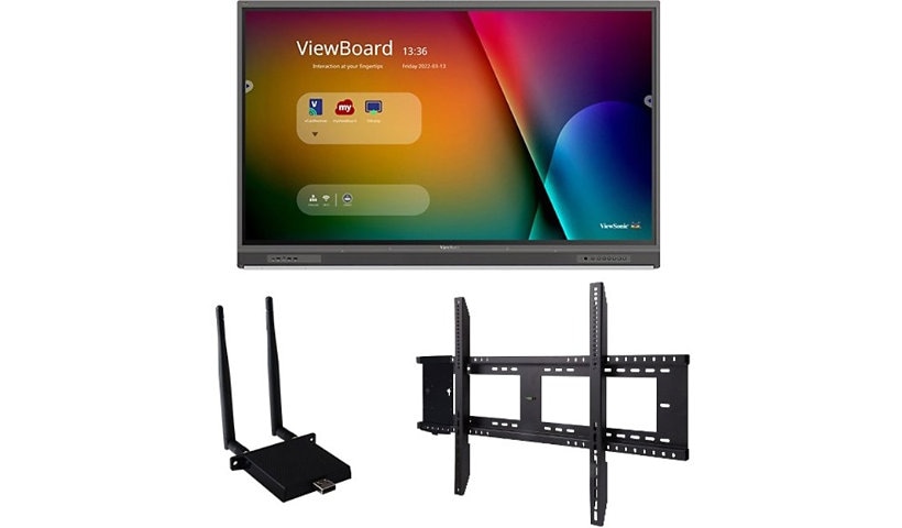 ViewSonic ViewBoard IFP7552-1C-E1 - 4K Interactive Display with WiFi Adapter and Fixed Wall Mount - 400 cd/m2 - 75"