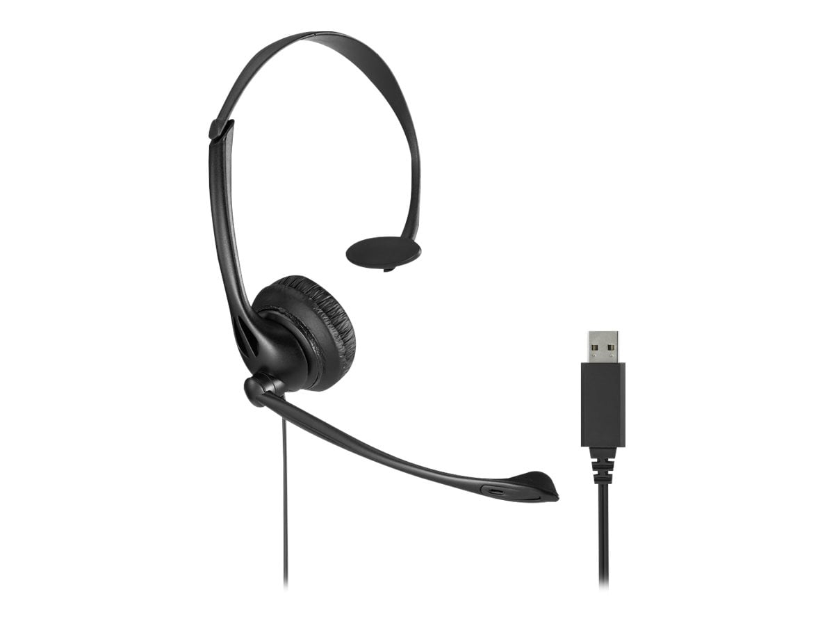 Kensington Classic USB-A Mono Headset with Mic and Volume Control - Black