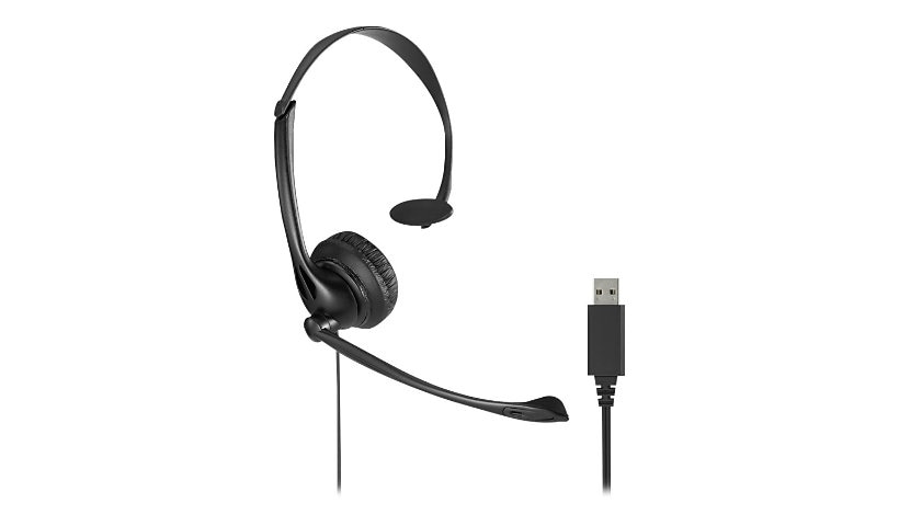 Kensington Classic USB-A Mono Headset with Mic and Volume Control - Black