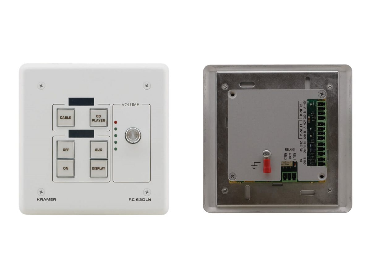 Kramer RC-63DLN 6-button KNET Control Keypad with Knob with Displays - US F