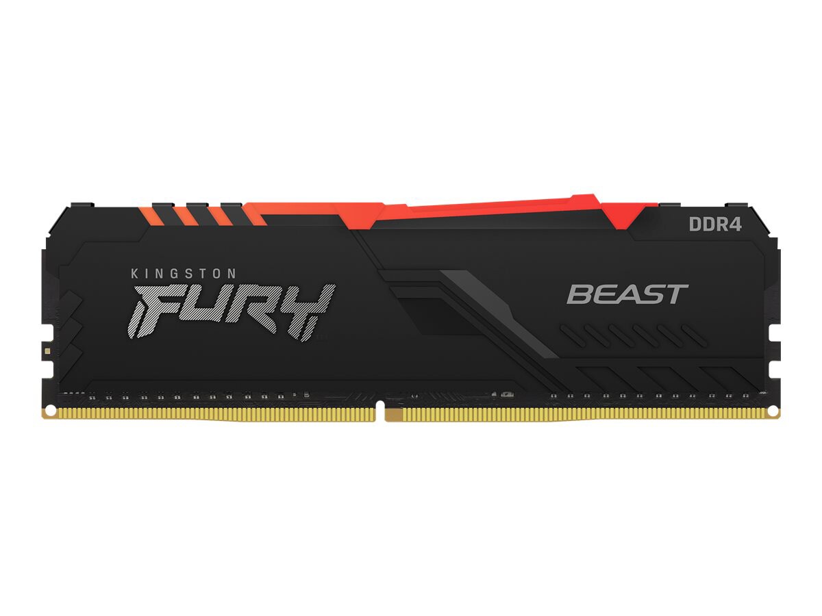 Kingston FURY Beast RGB - DDR4 - kit - 32 Go: 2 x 16 Go - DIMM 288 broches - 3600 MHz / PC4-28800 - mémoire sans tampon