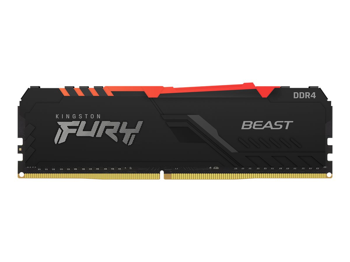 Kingston FURY Beast RGB - DDR4 - kit - 32 GB: 2 x 16 GB - DIMM 288-pin - 3600 MHz / PC4-28800 - unbuffered