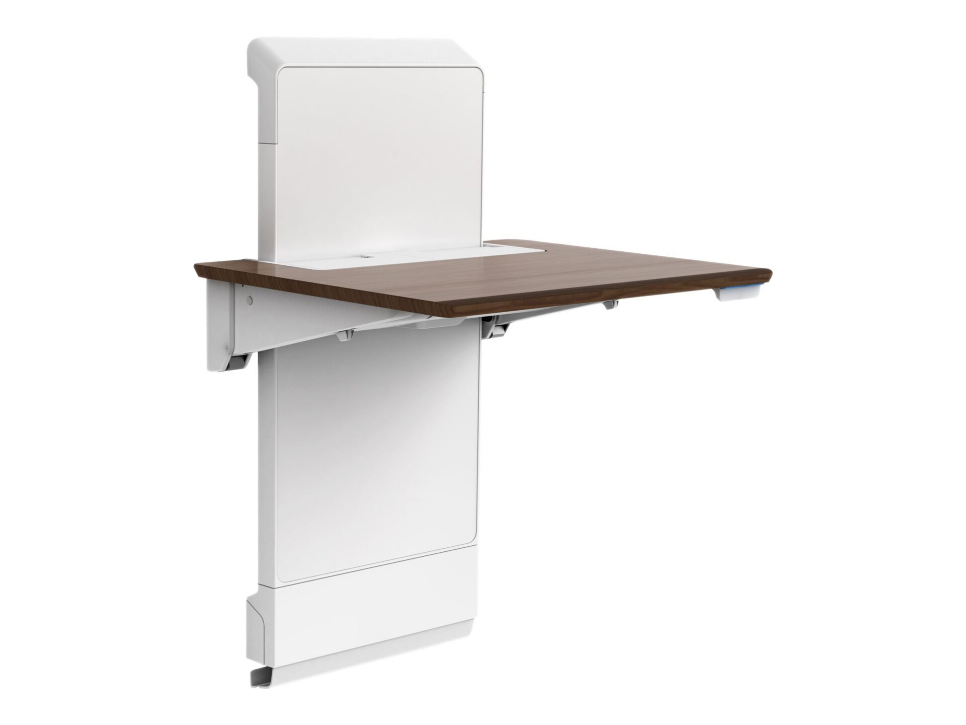 Ergotron WorkFit Elevate Sit-Stand Wall Desk with Power Access - Wallnut Hills